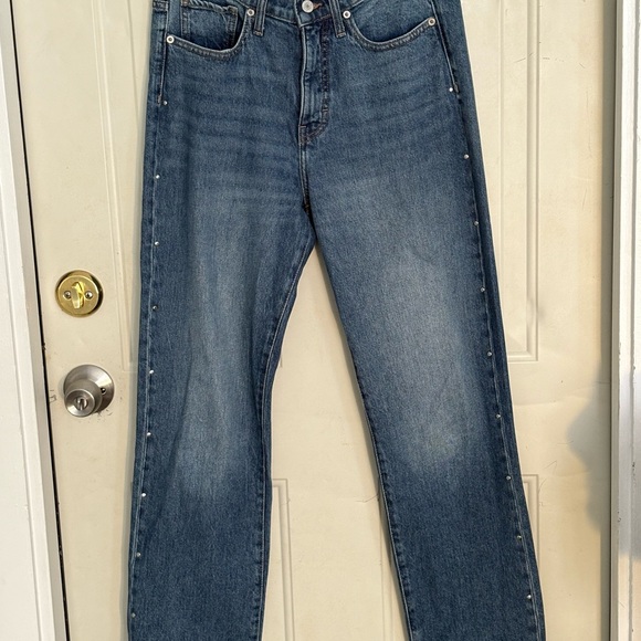 Lucky Brand Studded Straight Leg Jeans Size 8 29 Medium Wash - Picture 5 of 5